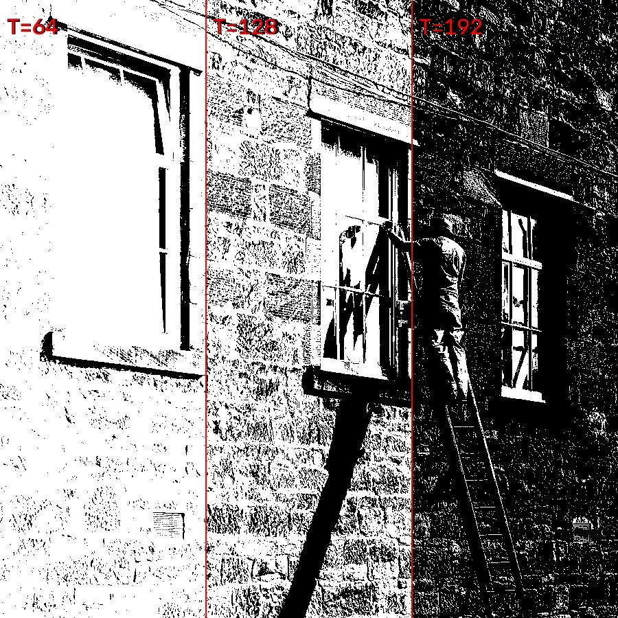 1-Bit Threshold, applied to “Painter. Anchor Mills, former embroidery mill, Paisley”