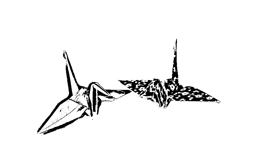 Adaptive Thresholding, applied to “Cranes made by Origami paper”