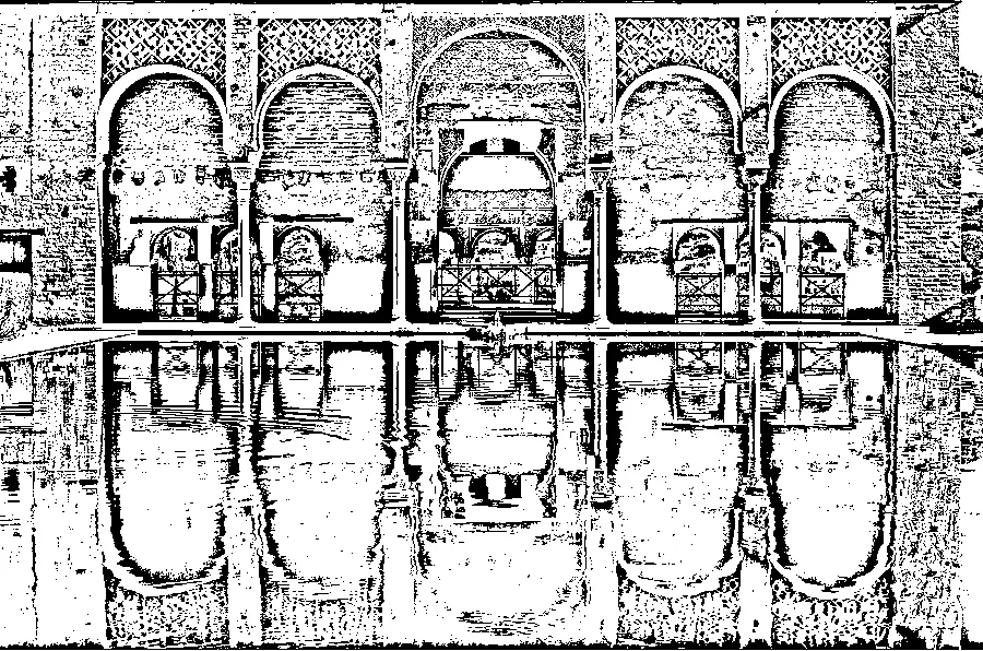 Adaptive Thresholding, applied to “Partal pavilion bassin detail 1 edit”