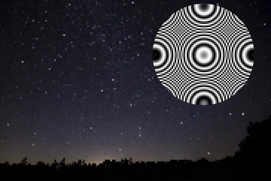 Aliasing Jaggies, applied to “Milky Way above trees (Unsplash)”
