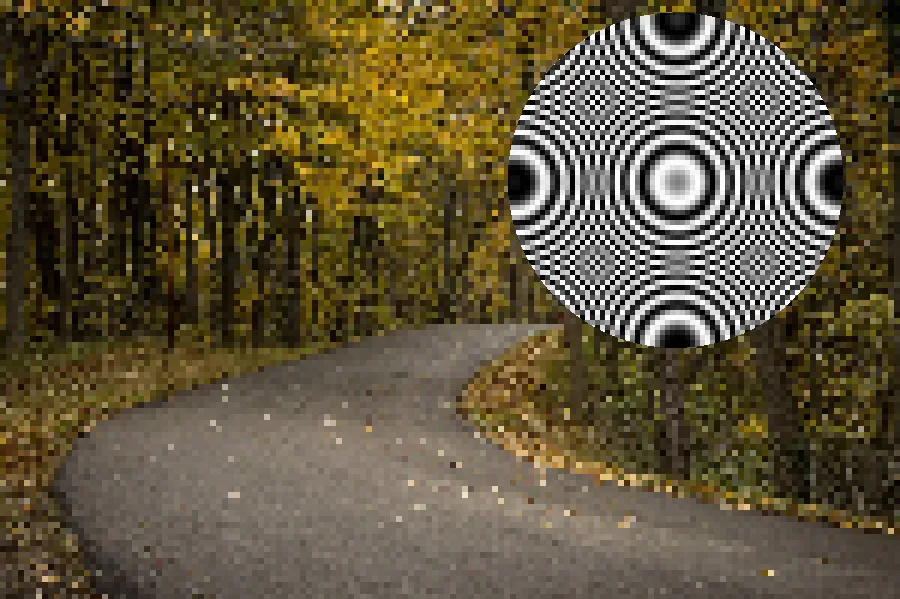 Aliasing Jaggies, applied to “Yellow lane (Unsplash)”