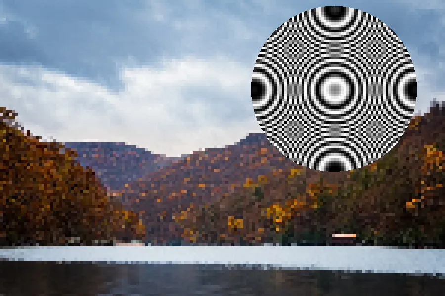 Aliasing Jaggies, applied to “Cheat Lake in the winter (Unsplash)”
