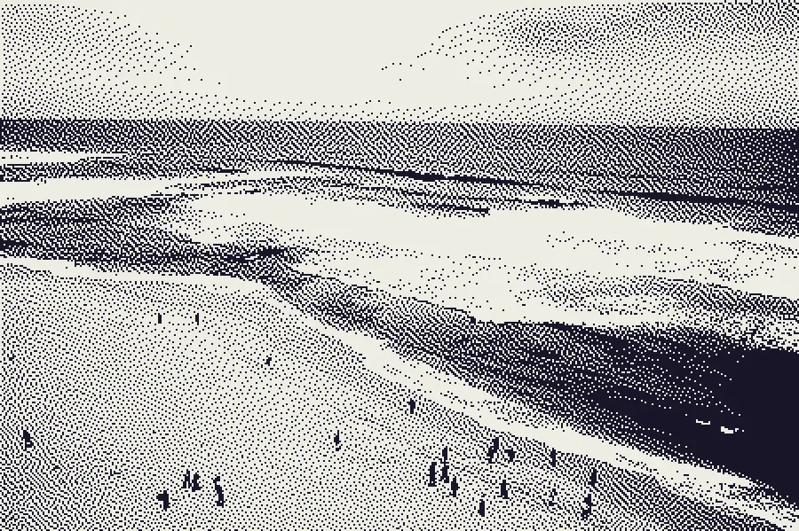 Atkinson Dither, applied to “People watching 1 (Unsplash)”