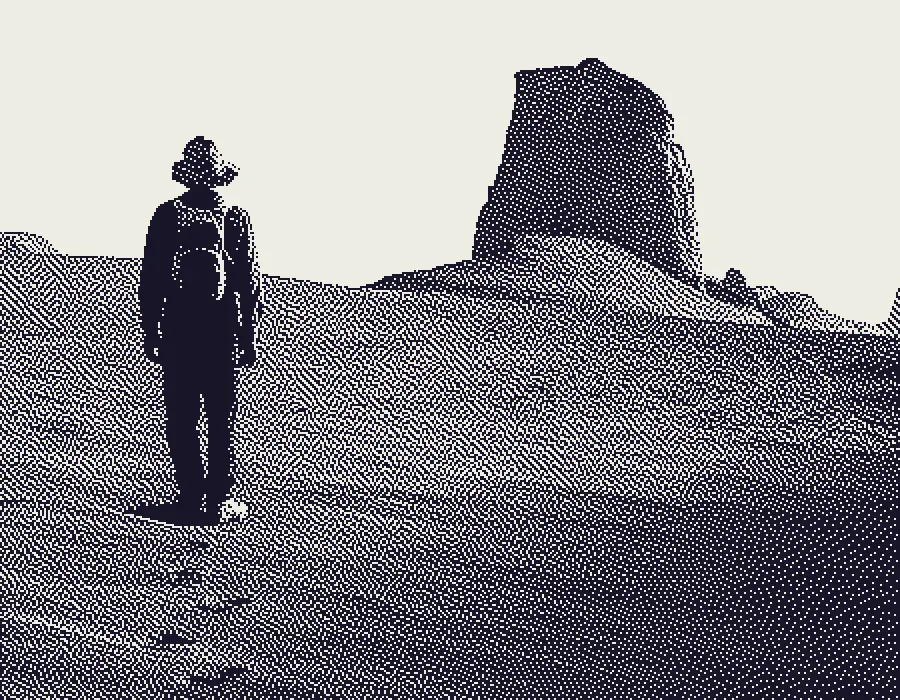 Atkinson Dither, applied to “Shahdad desert (Unsplash)”