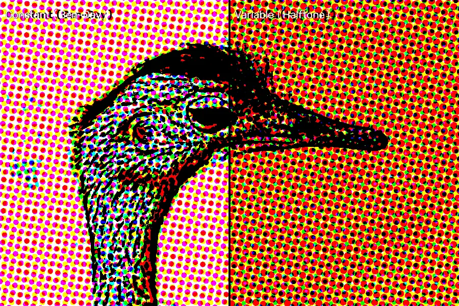 Ben-Day Dots, applied to “Erfurt - Thüringer Zoopark - Rhea americana 01”