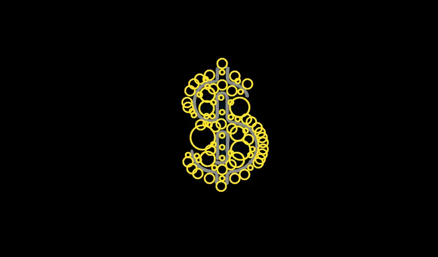 Blob Detection, applied to “Neon Dollar Sign (Unsplash)”