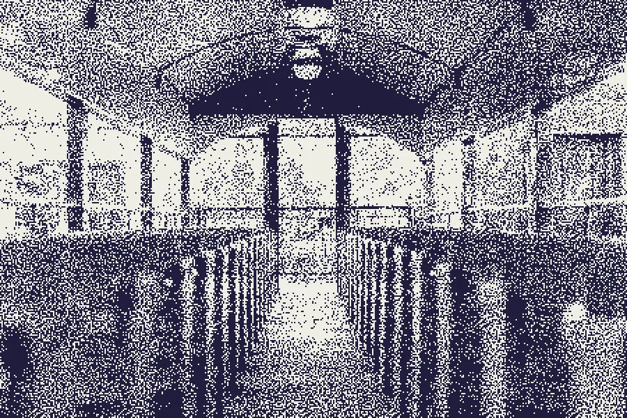 Blue-Noise Dither, applied to “Empty vintage train (Unsplash)”