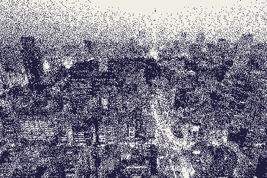 Blue-Noise Dither, applied to “Shiba-koen, aerial view on Tokyo Tower at dusk (Unsplash)”