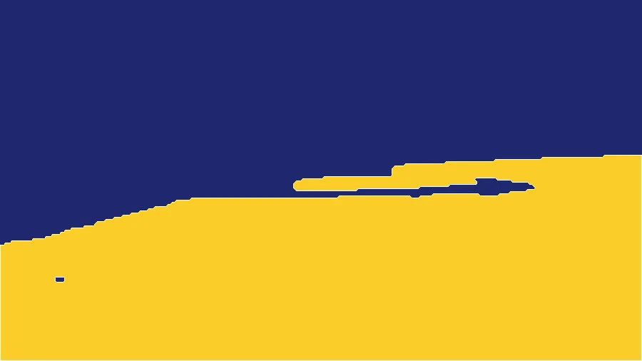 Chan–Vese Level Set, applied to “Atoll. (Unsplash)”