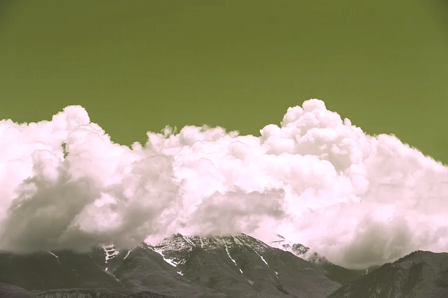 Channel Mixer, applied to “Heavy cloud over mountains (Unsplash)”