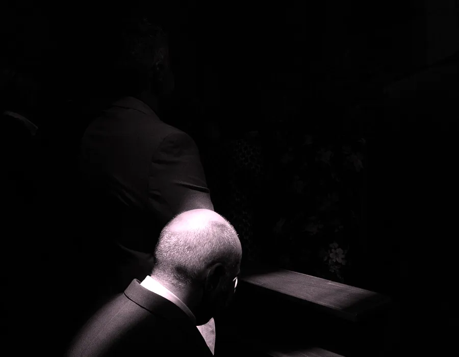 Channel Mixer, applied to “Man in a church (Unsplash)”