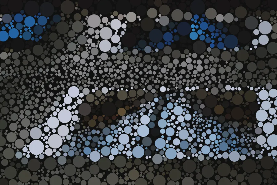 Circle Packing Mosaic, applied to “Blue window shutters in venice (Unsplash)”