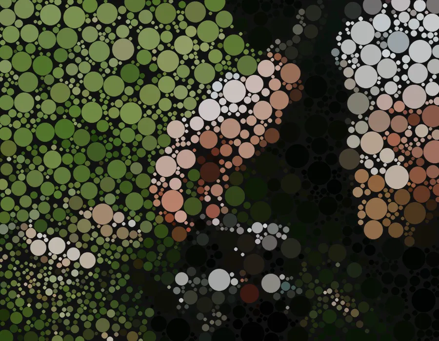 Circle Packing Mosaic, applied to “Forsyth Park (Unsplash)”