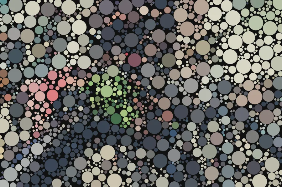 Circle Packing Mosaic, applied to “Leaves in bag on bike (Unsplash)”