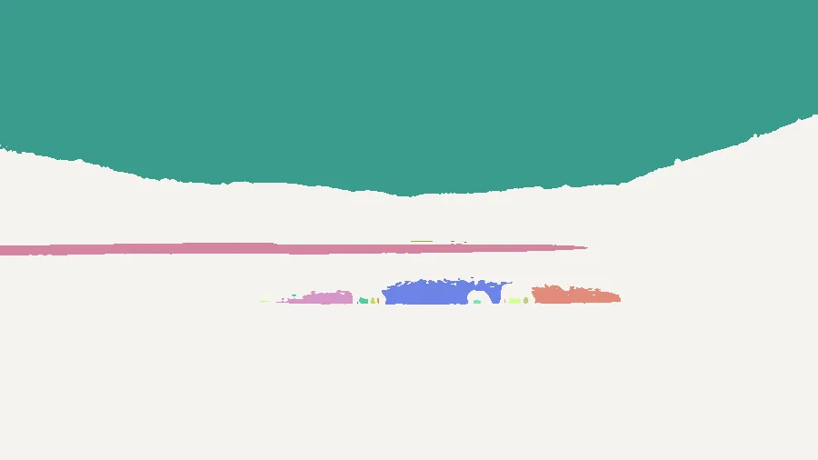 Connected Components, applied to “Horses on lake shore (Unsplash)”