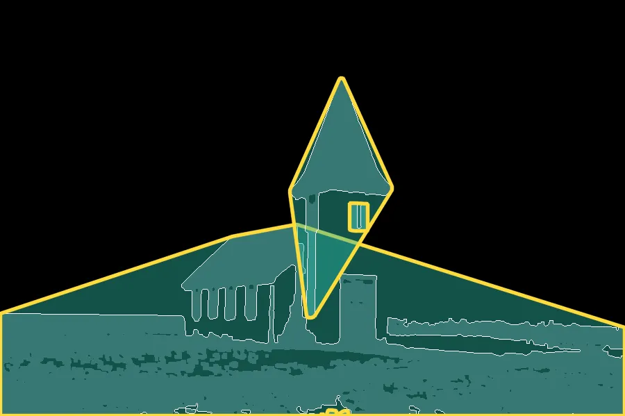 Convex Hull Mask, applied to “Hellnar Church, Iceland (Unsplash)”
