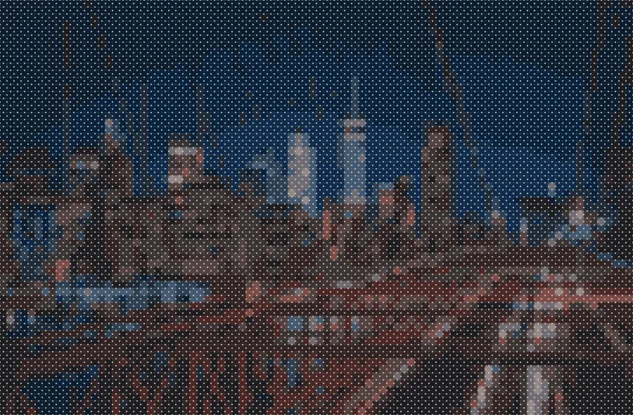 Cross-Stitch Pattern, applied to “Brooklyn Bridge, New York, United States (Unsplash xbusTJ7IUu0)”