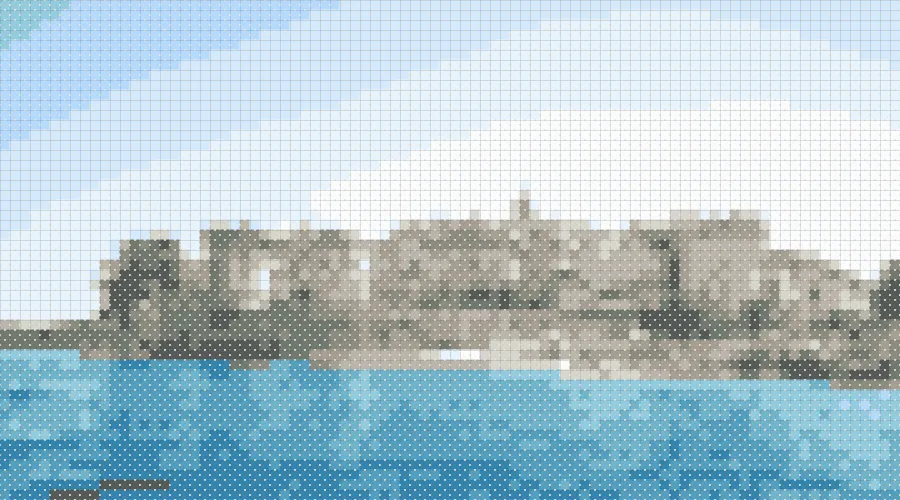 Cross-Stitch Pattern, applied to “Ol City of Korcula (Unsplash)”