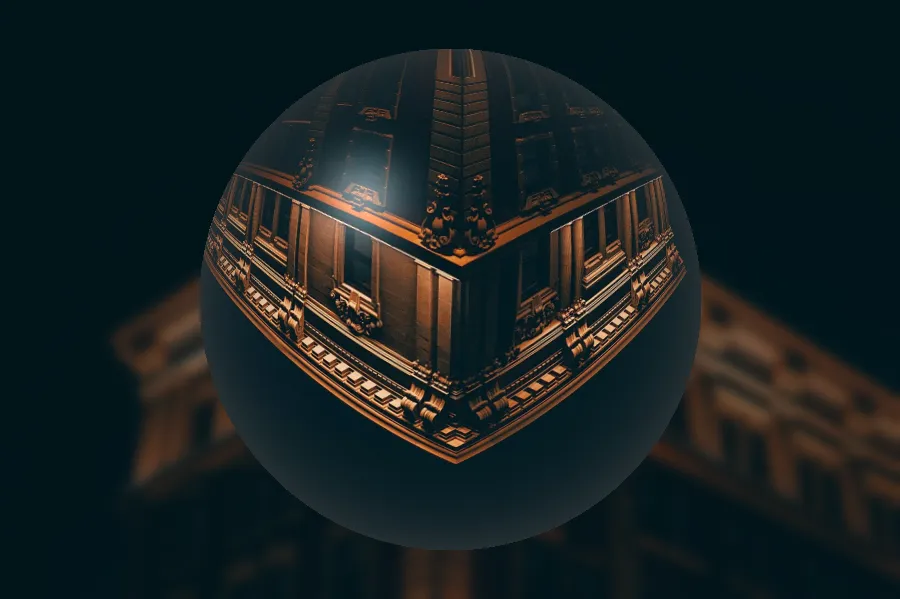 Crystal Ball Refraction, applied to “Ann Arbor, United States (Unsplash esOC8MkpLPA)”