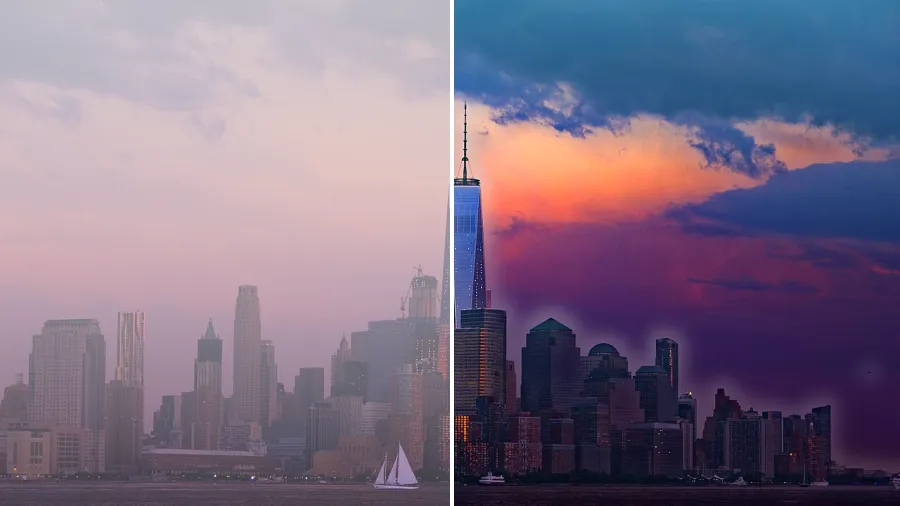 Dark Channel Dehaze, applied to “Pink and purple skyline (Unsplash)”