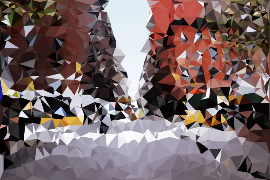 Delaunay Triangle Mosaic, applied to “City of bricks (Unsplash)”