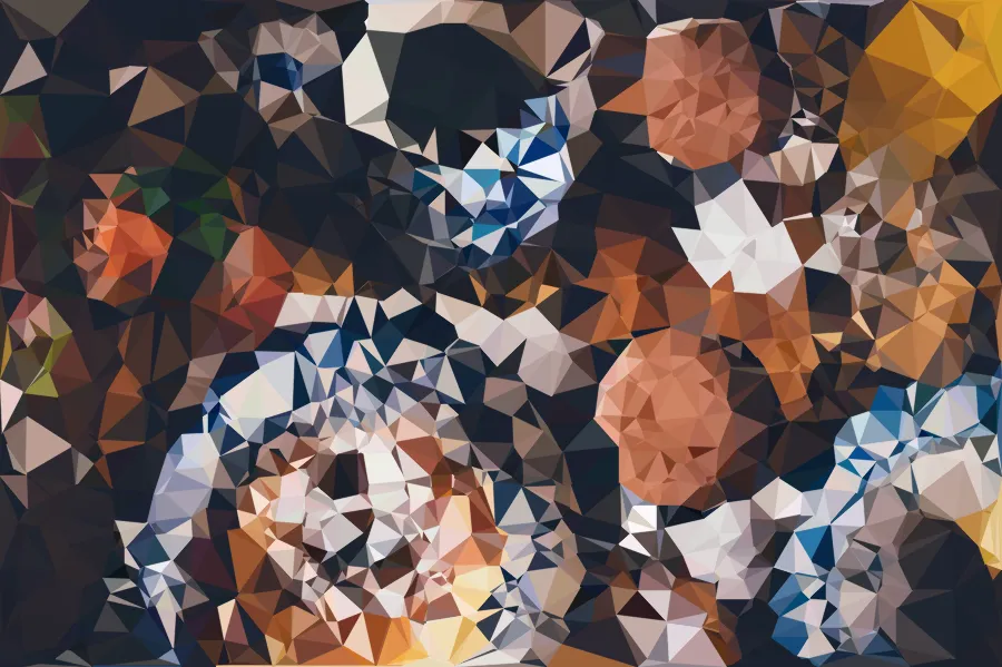 Delaunay Triangle Mosaic, applied to “Breakfast table with pancakes (Unsplash)”