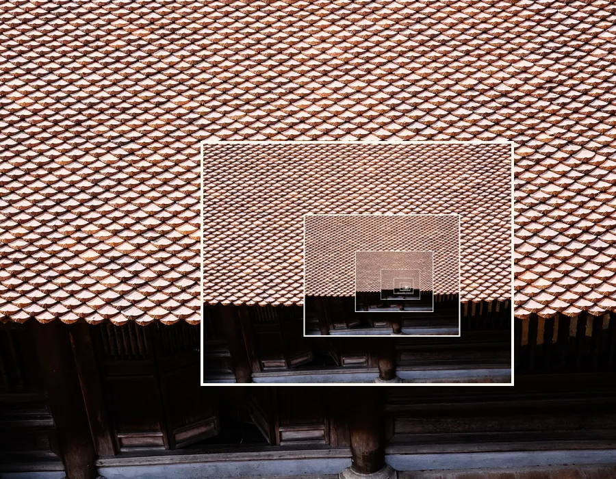 Droste Recursion, applied to “Woman and child on the steps (Unsplash)”