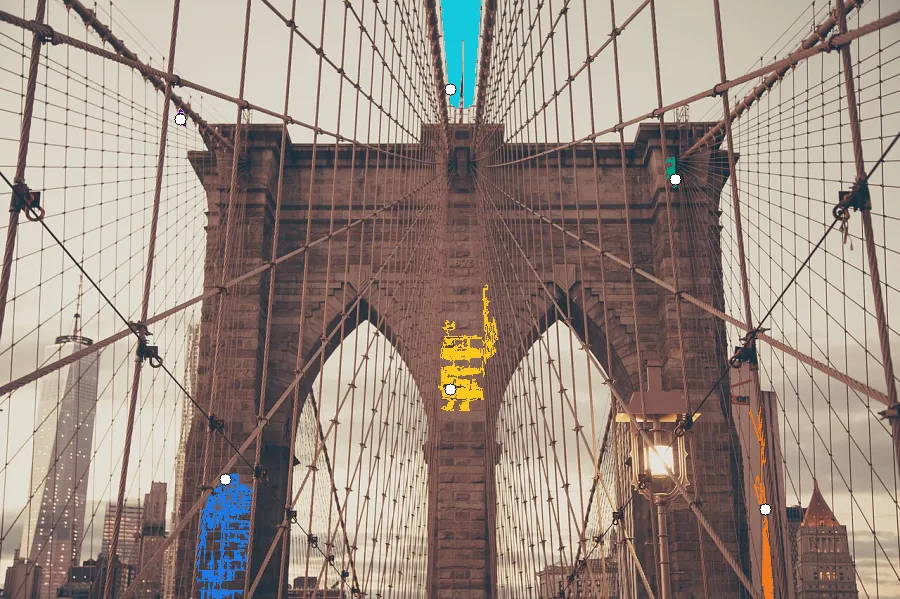Flood Fill, applied to “Bridge Structures (Unsplash)”