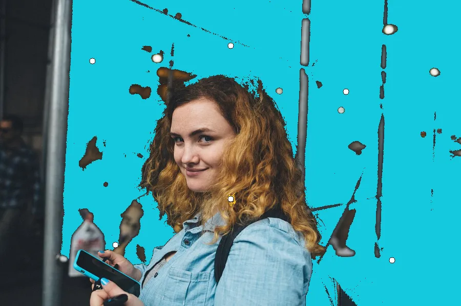 Flood Fill, applied to “Outdoor portrait (Unsplash)”