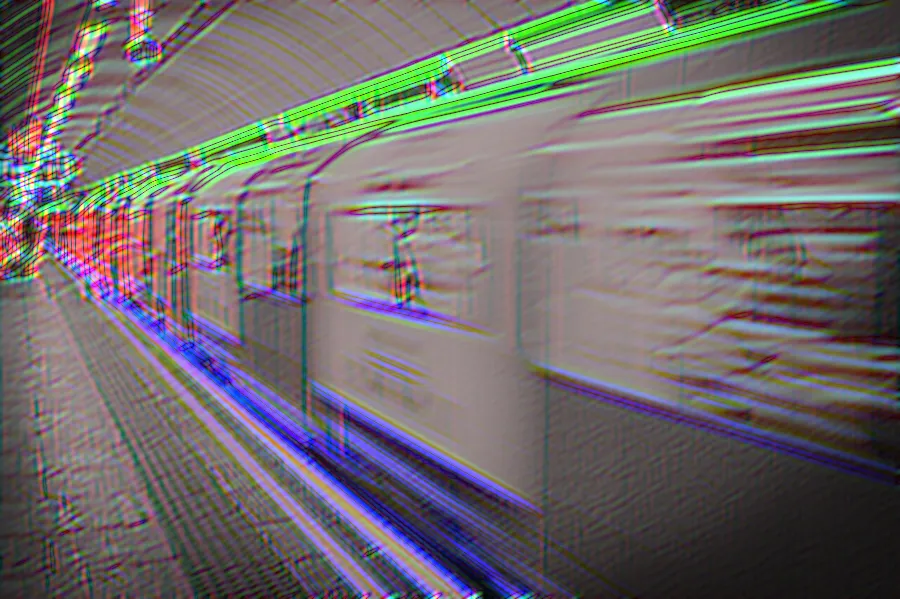 Gabor Filter Bank, applied to “Tube train motion blur (Unsplash)”