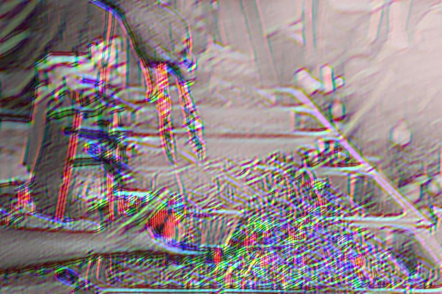Gabor Filter Bank, applied to “Asian Street Food Vendor (Unsplash)”