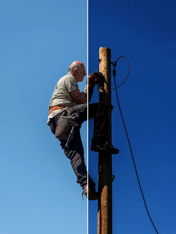 Gamma Curve, applied to “Elektriker bei der Arbeit 0809”