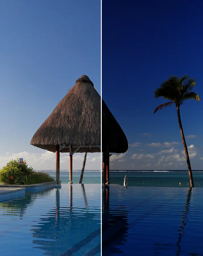 Gamma Curve, applied to “Infinity Edge Pool, Mauritius”