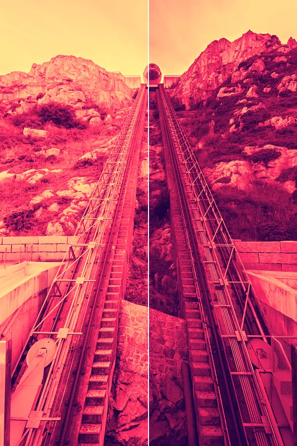 Gradient Map, applied to “Ascensor del Monte de San Pedro, La Coruña, España, 2015-09-25, DD 99”