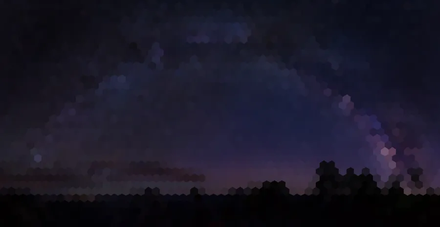 Hexagonal Pixels, applied to “Milky Way Arc over Yosemite (Unsplash)”