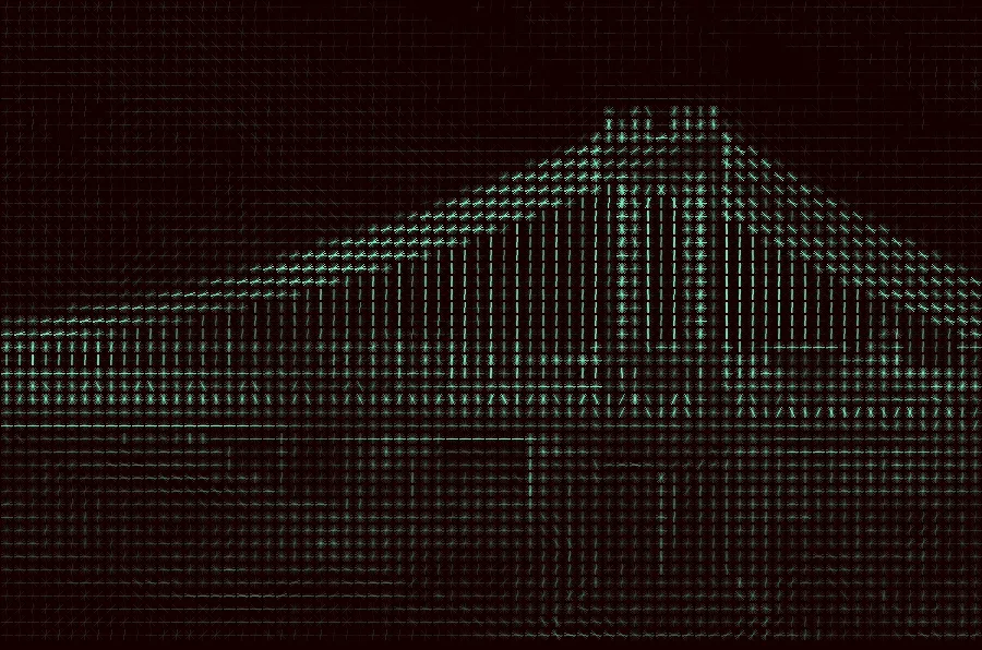 HOG Gradients, applied to “Manhattan Bridge + fog (Unsplash)”
