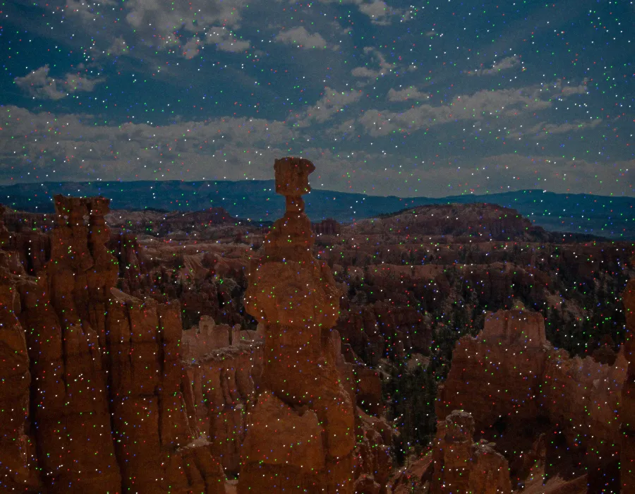 Hot Pixel Noise, applied to “Bryce Canyon National Park horizon (Unsplash)”