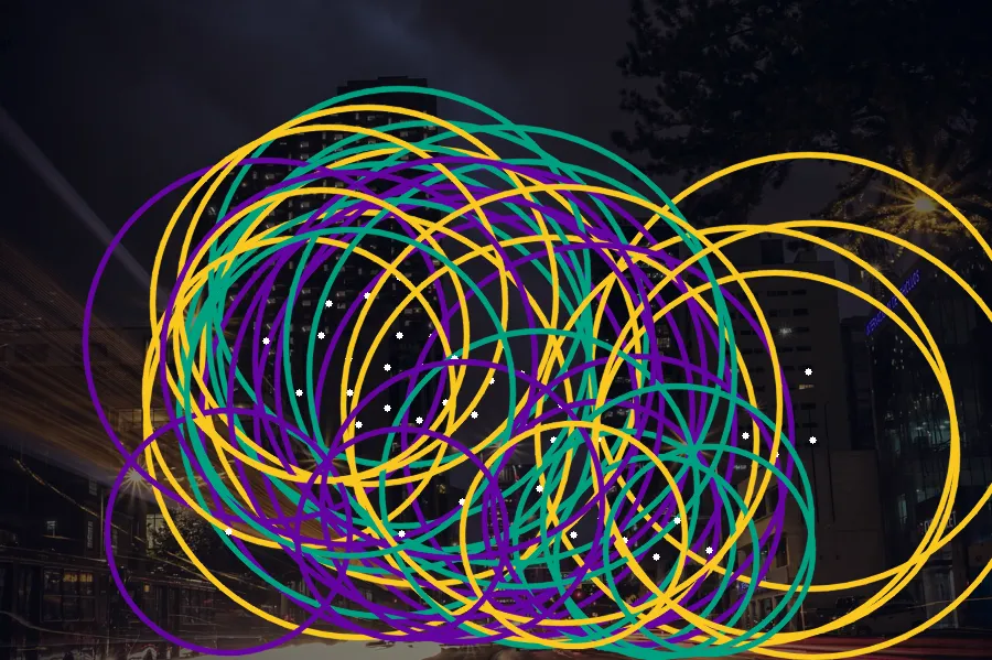 Hough Circle Transform, applied to “Bogotá city and street lights (Unsplash)”