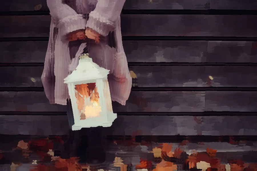 Kuwahara Filter, applied to “Child with a lantern (Unsplash)”