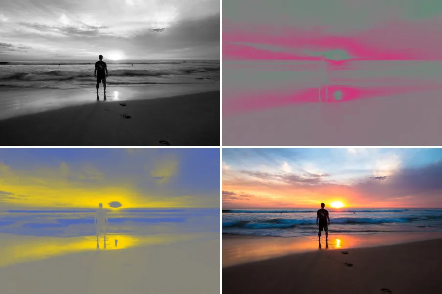 Lab Opponent Channels, applied to “Gunnamatta Sunset (Unsplash)”