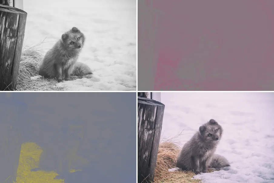 Lab Opponent Channels, applied to “Iceland (Unsplash XL017h5dLlg)”