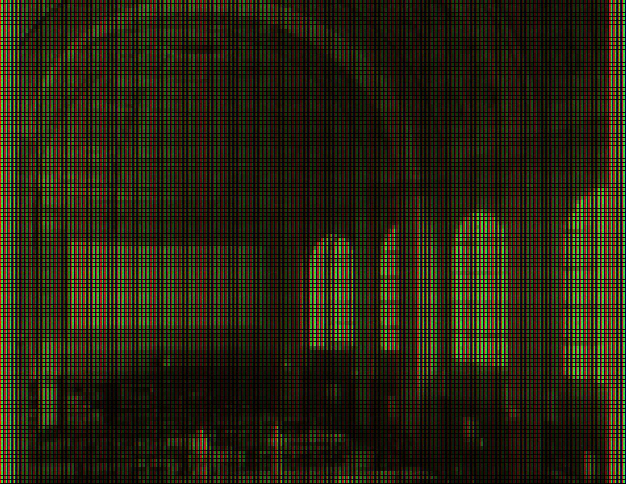 LCD Subpixel View, applied to “Bates Hall looking northeast, construction of the McKim Building”
