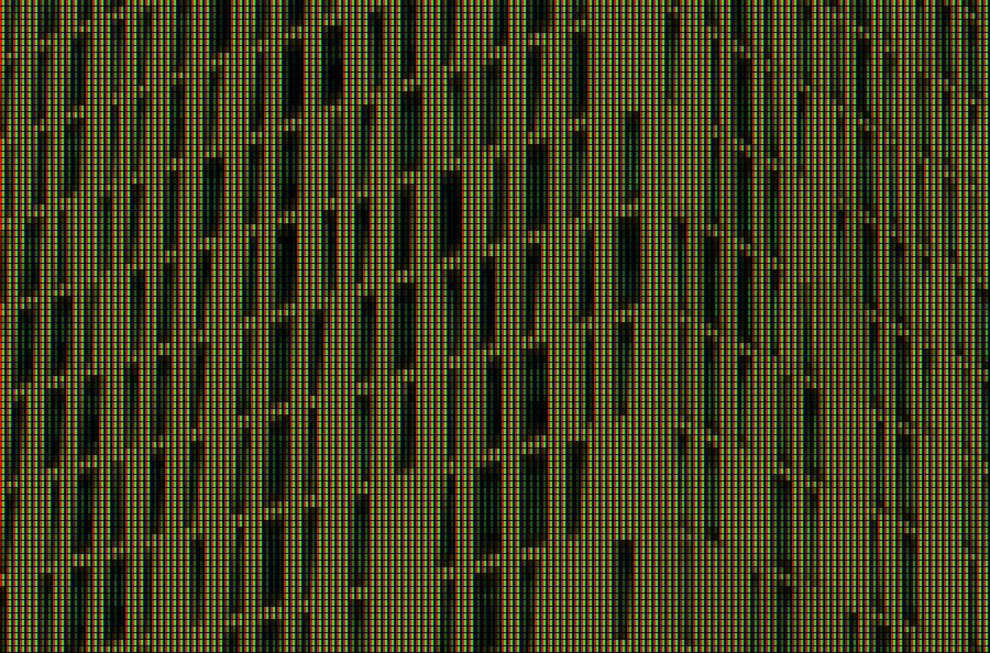 LCD Subpixel View, applied to “Gray office building facade (Unsplash)”