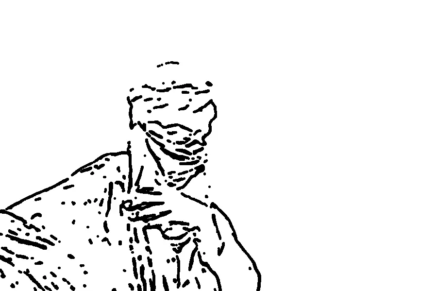Line Art Control, applied to “A touareg at the Festival au Desert near Timbuktu, Mali 2012”