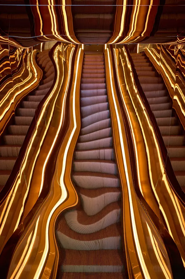 Liquify Brush, applied to “Escalator, Public Hotel New York (2024)-L1005609”