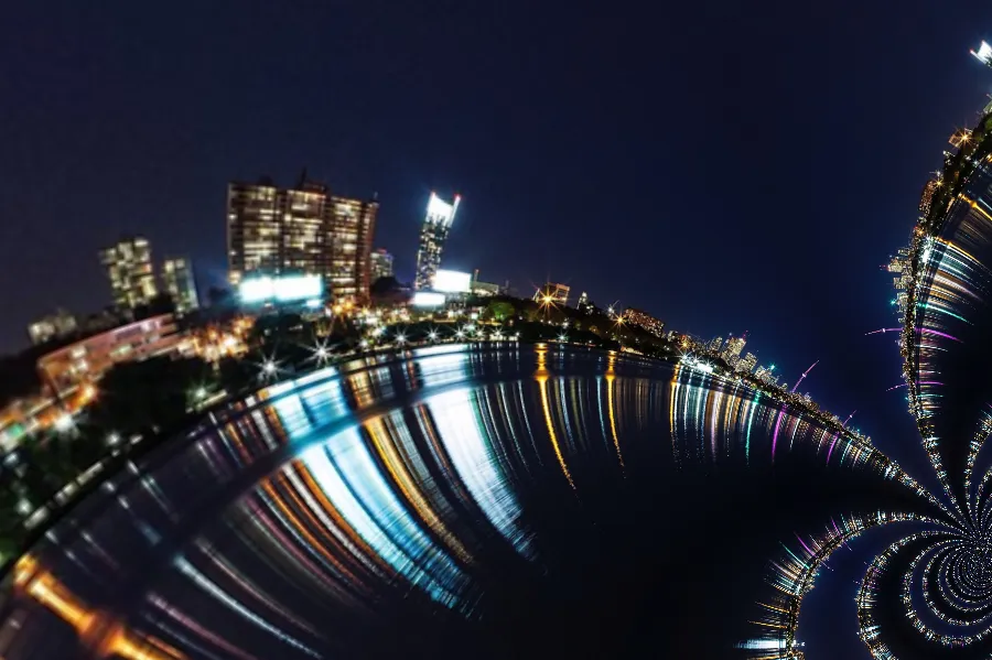 Möbius Transformation, applied to “Skyline of Toronto unsplash”