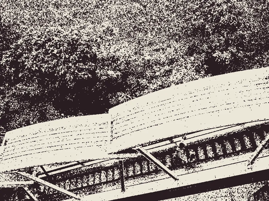 Mezzotint, applied to “People on the escalator (Unsplash)”