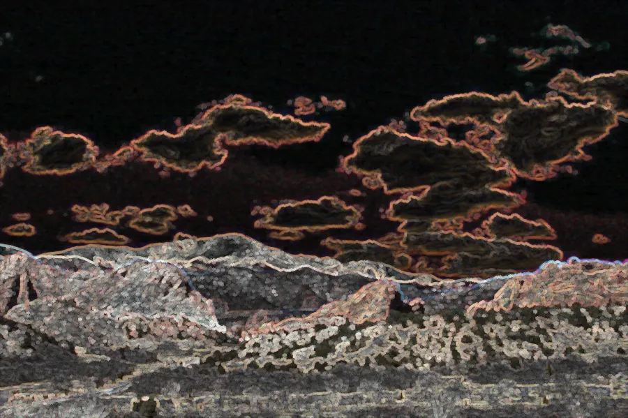 Morphological Gradient, applied to “View from the Garden of the Gods Visitor and Nature Center”