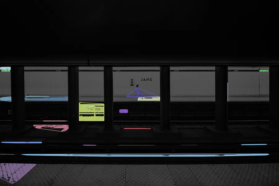 MSER Regions, applied to “Running after a subway (Unsplash)”