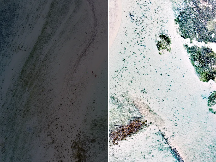 Multi-Scale Retinex, applied to “Maafushi, Maldives (Unsplash)”